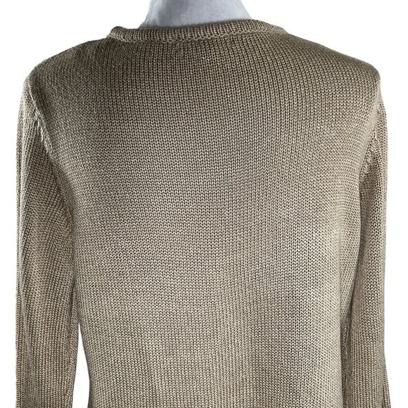 NY Collection Tan Cardigan Sweater XL V-Neck Knit Casual Layer - Picture 8 of 12